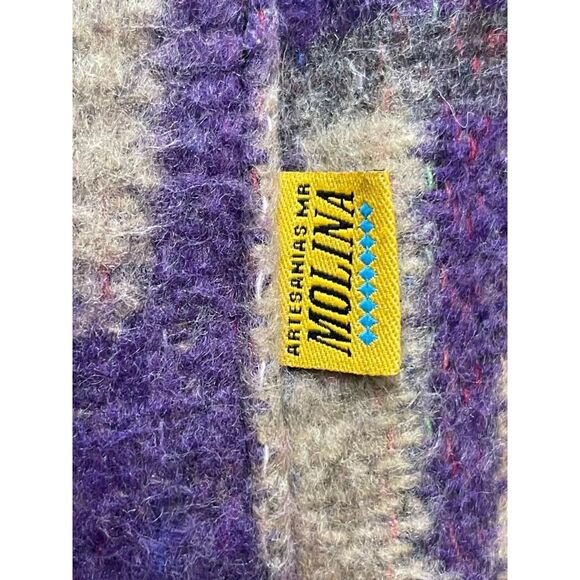 MOLINA Artesanias Southwestern Purple and Pink Zip Front Jacket, Size XL - Picture 6 of 9